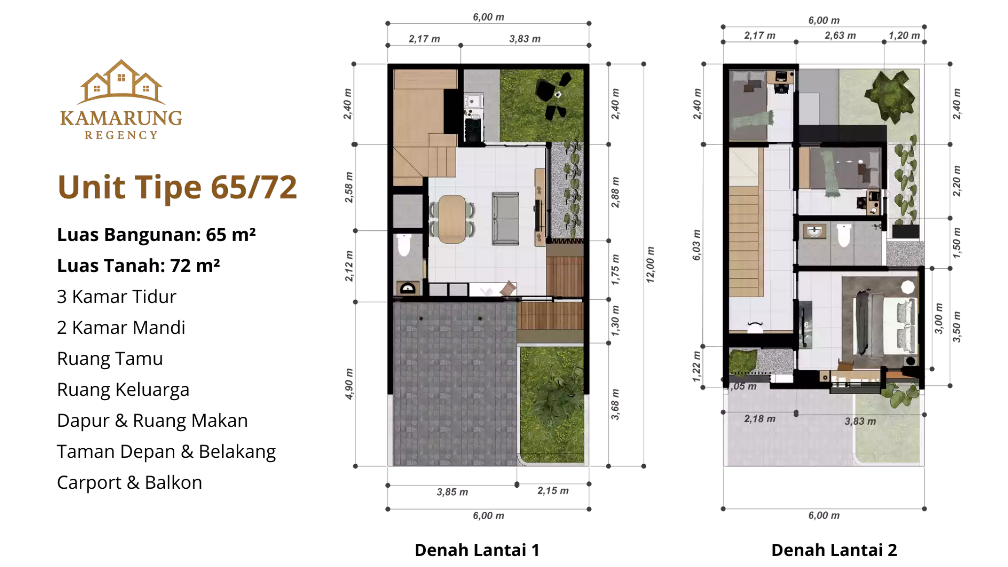 Denah Rumah Tipe 65/72